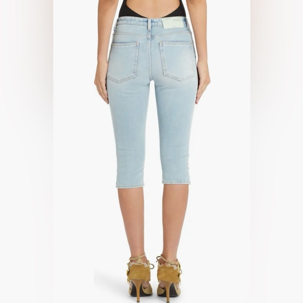 Off-White Denim Capri Cropped Denim Jeans Blue Size Small - Picture 2 of 15